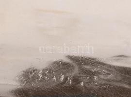 WMF ezüstözött alpakka szecessziós asztali tinta és tolltartó. Üveg betéttel. Jelzett. cca 1900. fed...