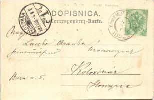 1903 Ilidza, Bad Ilidze bei Sarajevo; Hotel Hungaria + "K.UND K. MILIT. POST"