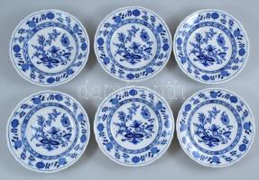 Tirschenreuth leves és lapos tányérok 6+6 db. Máz alatti kék festéssel. Kézzel festett, jelzett, hib...