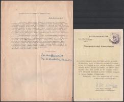 1948-1949 Zsolt Róbert (sport)újságíró lemondó nyilatkozata csehszlovák állampolgárságról + magyar igazolás