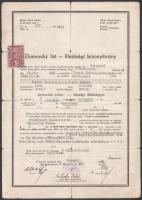 1948-1949 Zsolt Róbert (sport)újságíró lemondó nyilatkozata csehszlovák állampolgárságról + magyar i...