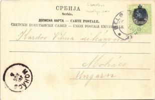 1904 Belgrade, Beograd; Royal castle, garden, Peter I of Serbia. Art Nouveau, floral