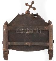 cca 1896 A Szent Korona nagy méretű öntöttvas, festett, aranyozott, részletes mása. Építmény dekorác...