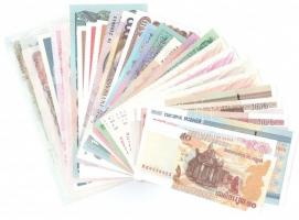 143db-os hajtatlan bankjegy tétel a világ minden tájáról T:I,I- 143pcs of unfolded banknotes lot fro...