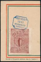 1941 Őszi vásár levélzáró emléklapra ragasztva (kivágás),emlék bélyegzéssel ellátva