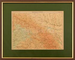 Északkeleti-Kárpátok, térkép, Kogutowicz: Földrajzi iskolai atlaszából, terv. Kogutowicz K. dr. Üvegezett fa keretben. 21,5x27,5 cm