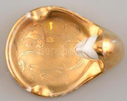 Drasche arany női fejes hamutartó. Kézzel festett, jelzett (Horn A) kopással 10x8 cm