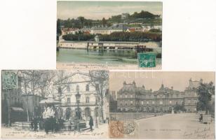 10 db RÉGI francia város képeslap Szentendrére küldve / 10 pre-1945 French town-view postcards sent to Szentendre