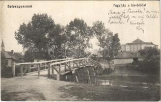 1916 Balassagyarmat, fegyház a kis híddal. Halyák István kiadása