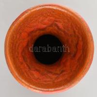 Tófej retro iparművész váza. Mázas kerámia. Jelzett, hibátlan. 31 cm