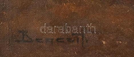 Berceli (?) jelzéssel: Őszi erdő. Olaj, vászon, restaurált. Dekoratív, sérült keretben, 61×80 cm