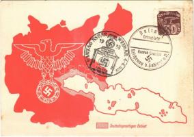 1938 Deutschsprachiges Gebiet / NSDAP German Nazi Party propaganda + 1938 Gautag NSDAP Weimar So. Stpl. (fl)