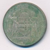 1930. 5P Ag "Horthy jobbra" T:3 patina Adamo P8