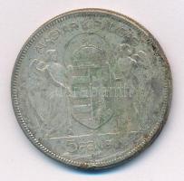 1930. 5P Ag "Horthy jobbra" T:3 patina Adamo P8