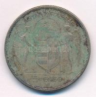 1930. 5P Ag "Horthy jobbra" T:3 patina Adamo P8