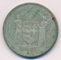 1930. 5P Ag "Horthy jobbra" T:3 patina Adamo P8