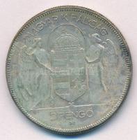 1930. 5P Ag "Horthy jobbra" T:2- patina
Adamo P8