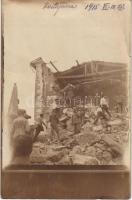 1915 Kostajnicai romok / WWI Austro-Hungarian K.u.K. military, ruins in Kostajnica. photo (EB)