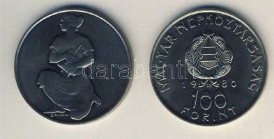 1980. 100Ft "Szovjet-magyar közös űrrepülés" + 1981. 100Ft "FAO" T:BU