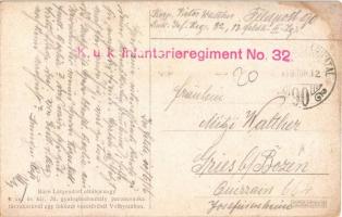 1916 Báró Lütgendorf altábornagy a cs. és kir. 31. gyaloghadosztály parancsnoka törzskarával egy ütk...