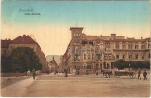 1913 Brassó, Kronstadt, Brasov; Villa Kertsch, Dr. Adler fogorvos, lovaskocsi / villa, dentistry, horse cart