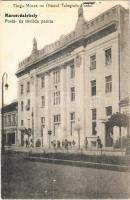 1940 Marosvásárhely, Targu Mures; posta és távirda palota, Fall K. és fia üzlete / Oficiul Telegrafo Postal / post and telegraph office shops + M. kir. 1. honvéd gépkocsizó dandár vonal parancsnokság