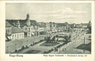 1940 Marosvásárhely, Targu Mures; Ferdinánd király tér, Fischer és fia üzlete, Vas, V. Missir / square, shops