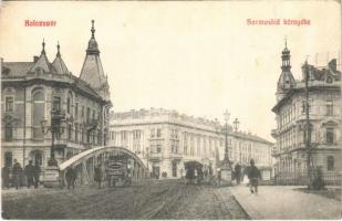1910 Kolozsvár, Cluj; Szamos híd környéke, lovaskocsi / Somes bridge, horse cart (EK)
