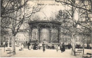 Zágráb, Zagreb; Zrinjski trg / square, park (EK)