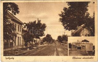 1941 Ipolyság, Sahy; Elővárosi utca részlet, cseh erőd (betonbunker) / street view, concrete bunker (r)