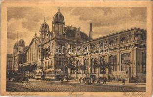 Budapest VI. Nyugati pályaudvar, vasútállomás, villamos (r)