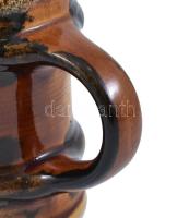 Zsolnay pirogránit korsó, jelzett (Fürtös György), mázrepedésekkel, m: 16 cm, d: 9 cm, kb. 0,7 l