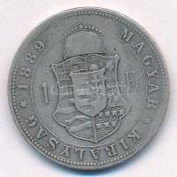 1889KB 1Ft Ag "Ferenc József / Barokk címer" T:3
Adamo M15