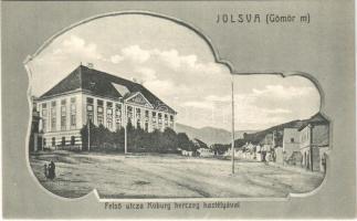 Jolsva, Jelsava (Gömör); Felső utca, Koburg herceg kastélya / street, castle