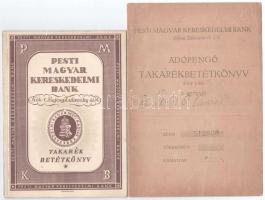 1946. "Pesti Magyar Kereskedelmi Bank - Bajcsy-Zsilinszky úti fiók" takarékbetétkönyve + "Pesti Magyar Kereskedelmi Bank - Bajcsy-Zsilinszky úti fiók" adópengő takarékbetétkönyve