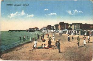 1914 Grado, Spiaggia / Strand / beach, bathers (Rb)
