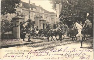 1904 Beograd, Belgrade; Ausfahrt des Königs / Peter I of Serbia (EK)