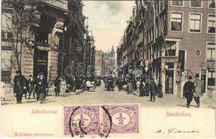 Amsterdam, Leidschestraat / street view, café, shops. N. J. Boon. TCV card (EK)