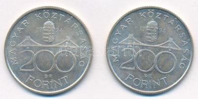 1994. 200Ft Ag "Deák" (2x) T:1-,2
Adamo F13.1