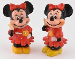 Walt Disney Minnie egér figurák, 2 db, kopottak, m: 14,5 cm