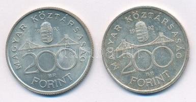1992-1993. 200Ft Ag "MNB" (2xklf) T:1-,2 patina
Adamo F13
