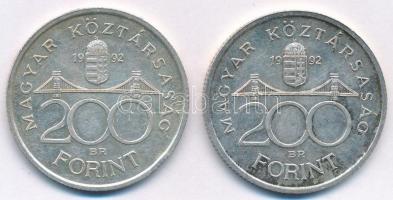 1992. 200Ft Ag "MNB" (2x) T:1-,2 patina
Adamo F13