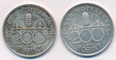 1992. 200Ft Ag "MNB" (2x) T:1-,2 patina
Adamo F13