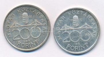 1992. 200Ft Ag "MNB" (2x) T:1-,2 patina
Adamo F13