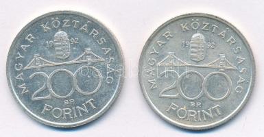 1992. 200Ft Ag "MNB" (2x) T:1-,2
Adamo F13