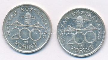1992. 200Ft Ag "MNB" (2x) T:1-,2
Adamo F13