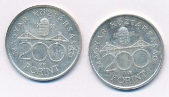 1992. 200Ft Ag "MNB" (2x) T:1-,2
Adamo F13