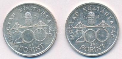 1992. 200Ft Ag "MNB" (2x) T:1-,2
Adamo F13