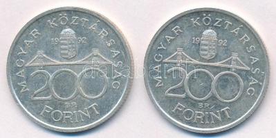 1992. 200Ft Ag "MNB" (2x) T:1-,2
Adamo F13