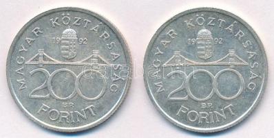 1992. 200Ft Ag "MNB" (2x) T:1-,2
Adamo F13